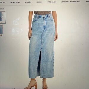 BlankNYC cotton front slit Light Blue Denim Maxi Skirt